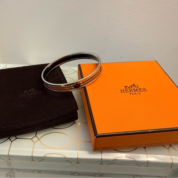 Hermès Narrow Enamel Bangle Bracelet - Picture 2 of 7